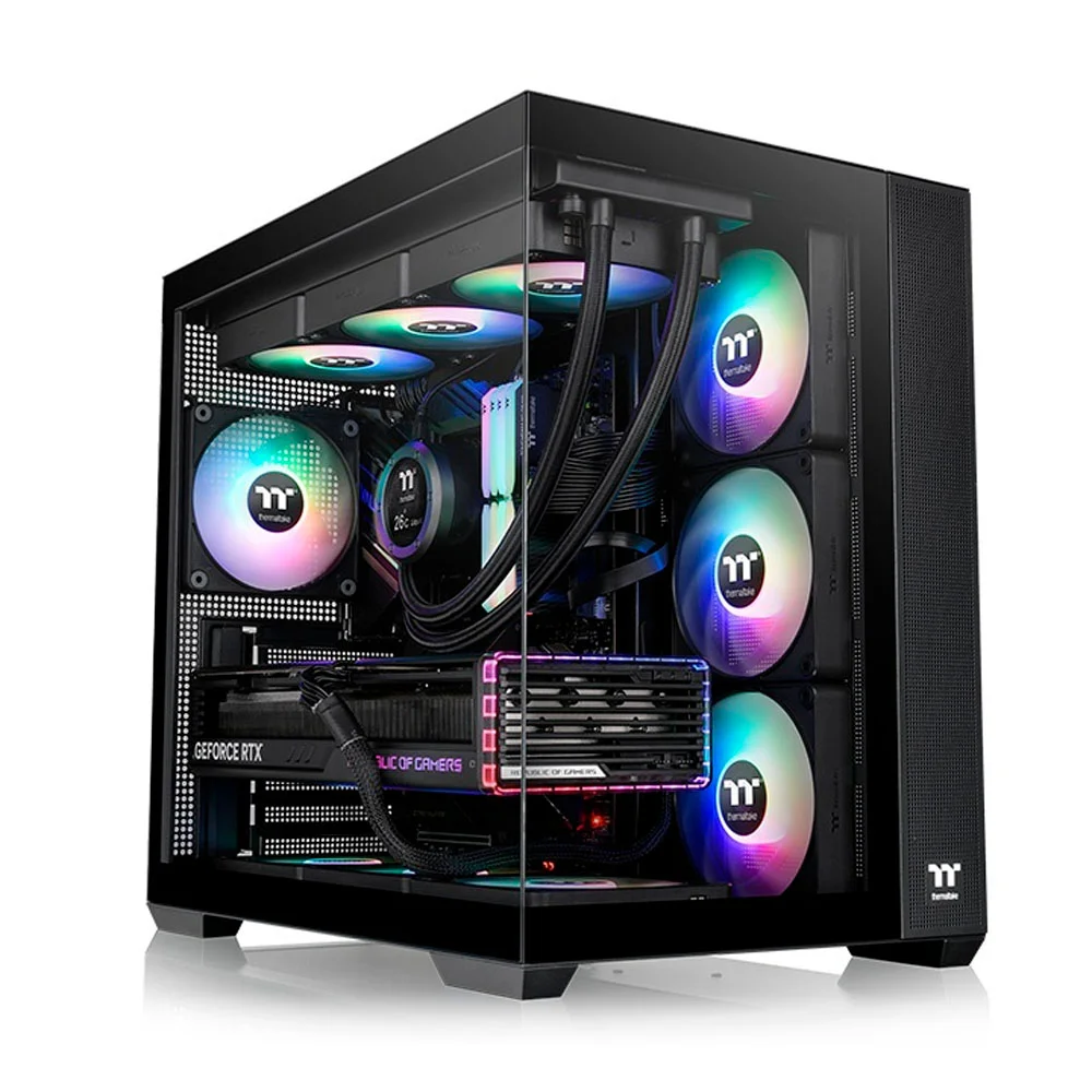 Gabinete View 380 Preto Tg ARGB Mid Tower C/4 Fans  Tt - Ca-1z2-00m1wn-00
