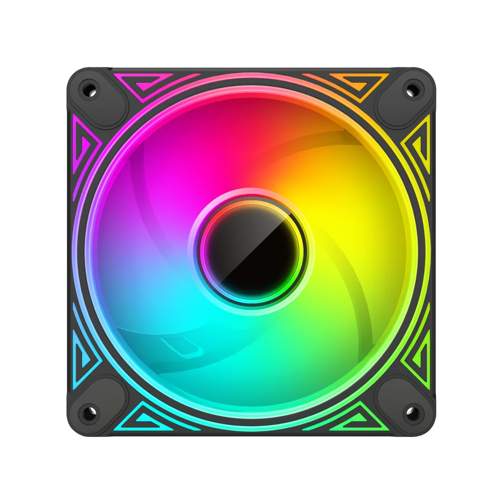 Imagem 5 de 5 do produto Cooler Fan Dm1 Led Infinito, Pwm 4 Pinos, ARGB 5v 3 Pinos, 120mm, Preto, Coolmoon CM-DM1-B