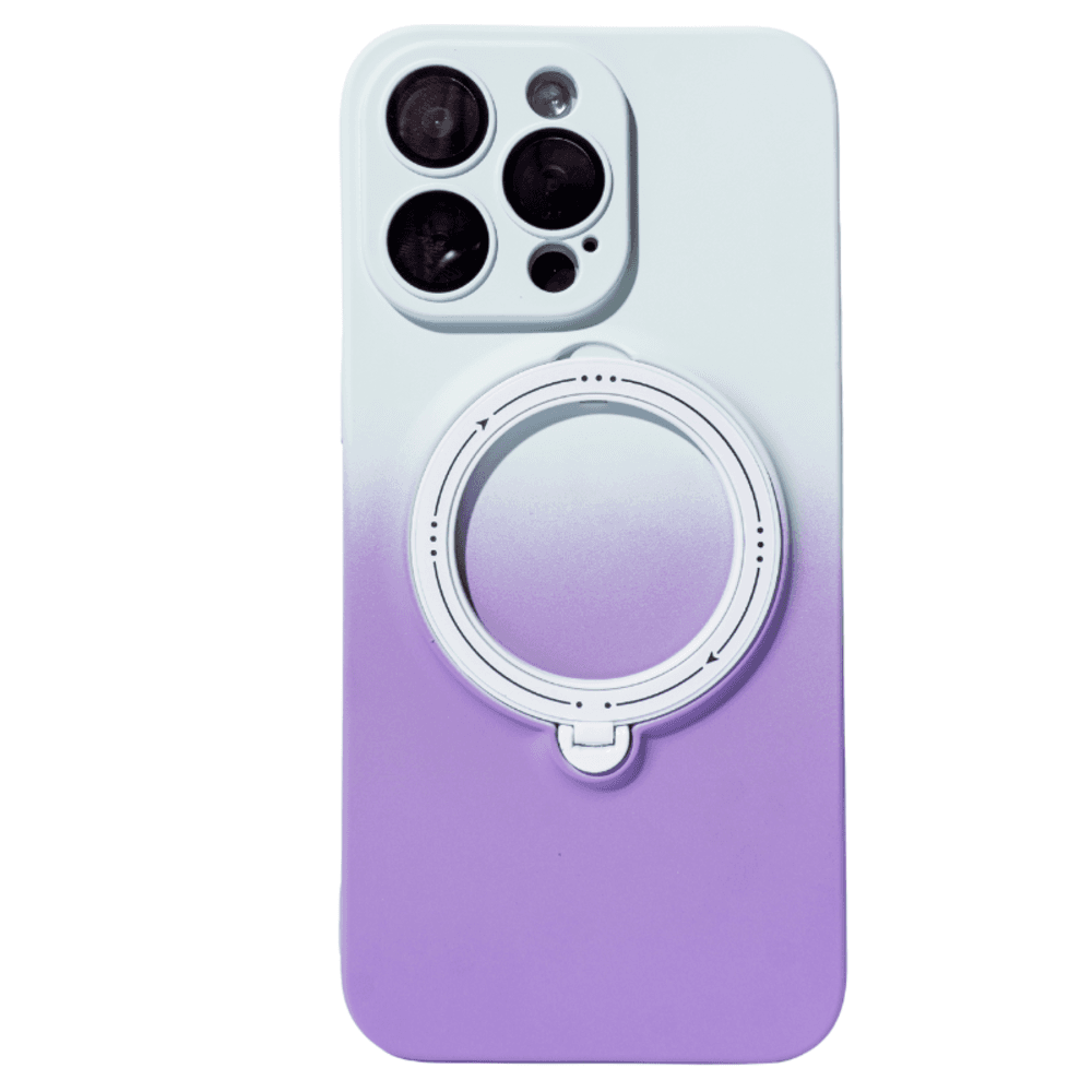 Imagem 1 de 1 do produto Capa Telefone Suporte Magsafe Em Gradiente Compatível Iphone Cor:cinza/roxo;modelo Iphone:ip 15 Pro Max