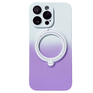 Capa Telefone Suporte Magsafe Em Gradiente Compatível Iphone Cor:cinza/roxo;modelo Iphone:ip 14 Pro Max
