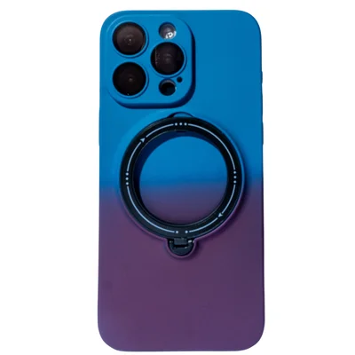 Capa Telefone Suporte Magsafe Em Gradiente Compatível Iphone Cor:roxoescuro/cinza;modelo Iphone:ip 11 Promax.