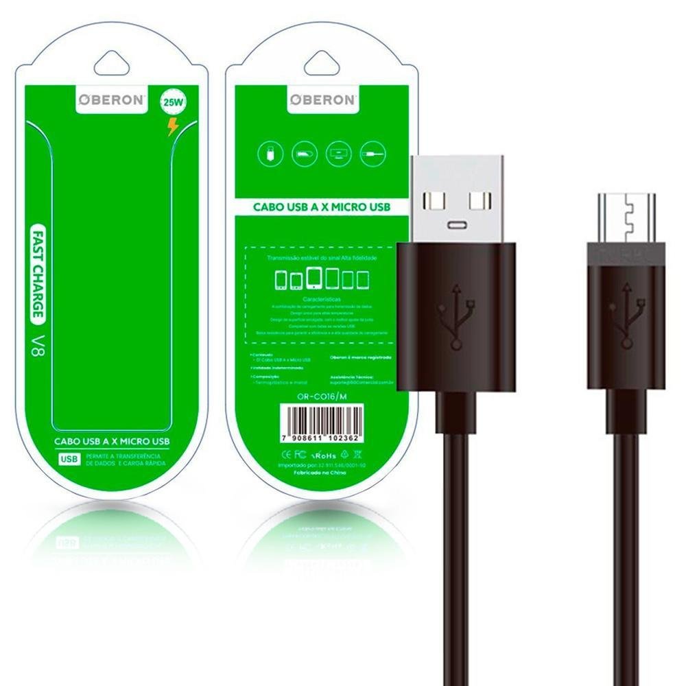 Imagem 2 de 3 do produto 30 Cabos Usb Micro Usb Para Celular Dados E Carga 1,0 Metros