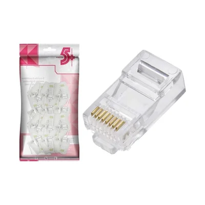 Plug Rj45 - Cat6 - 8x8 Sem Guia  Pct Com 10 Peças