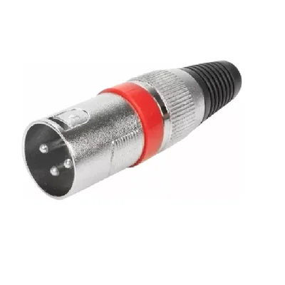 Plugs Xlr Cannon Macho Profissional Vermelho 5pçs