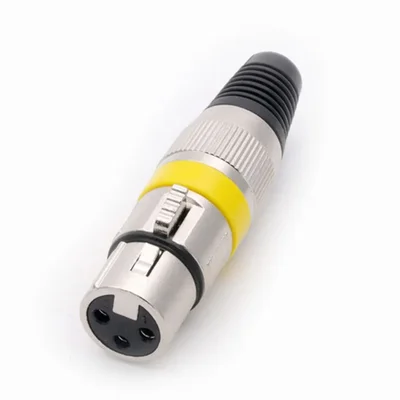 Plugs Xlr Cannon Fêmea Profissional Amarelo 5pçs