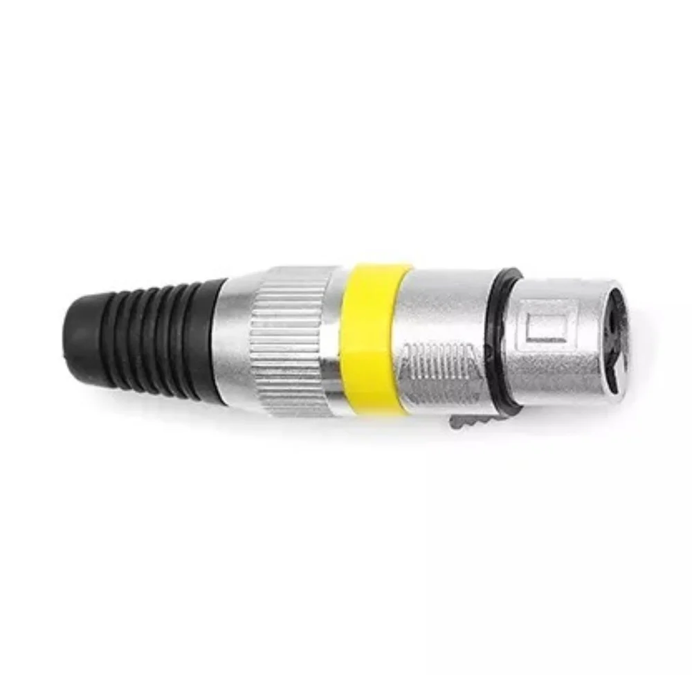 Imagem 3 de 5 do produto Plugs Xlr Cannon Fêmea Profissional Amarelo 5pçs