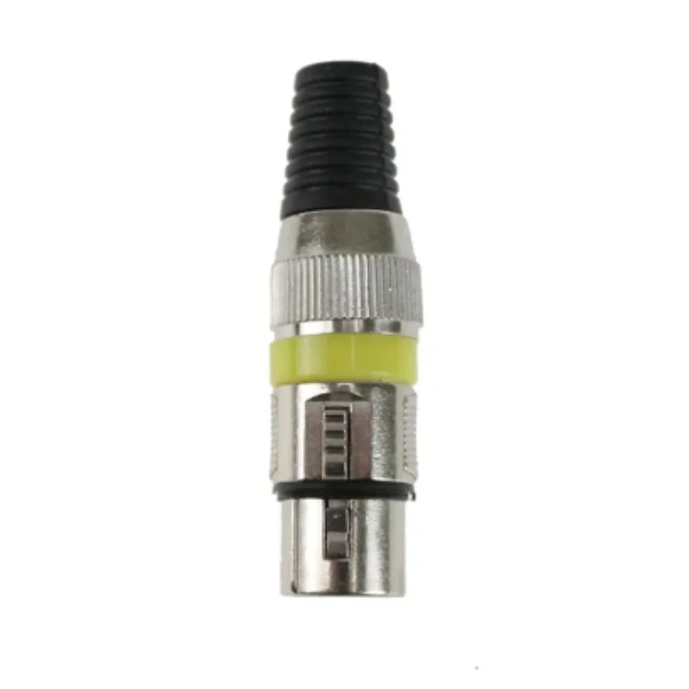 Imagem 4 de 5 do produto Plugs Xlr Cannon Fêmea Profissional Amarelo 5pçs