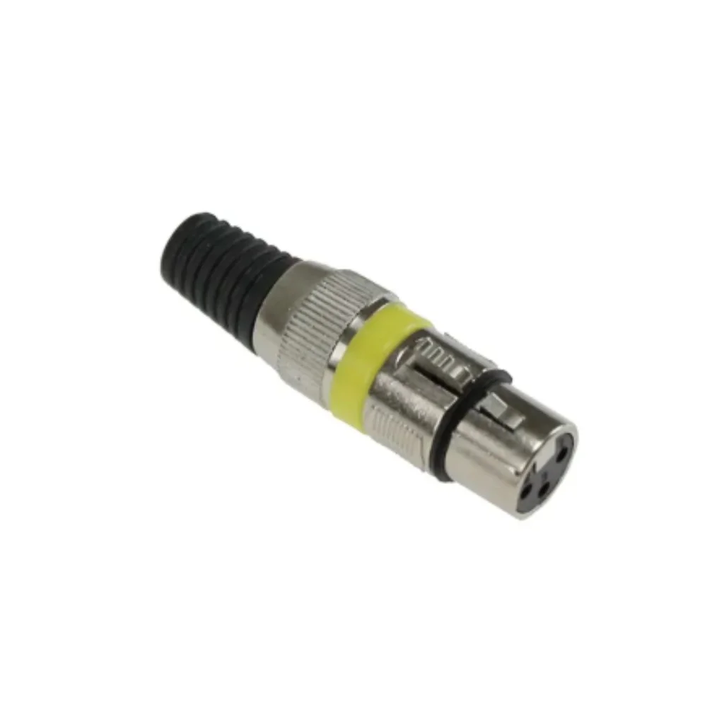 Imagem 5 de 5 do produto Plugs Xlr Cannon Fêmea Profissional Amarelo 5pçs