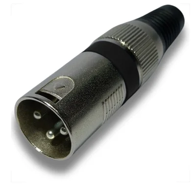Plugs Xlr Cannon Macho Profissional Preto 5pçs