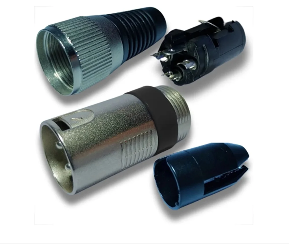 Imagem 2 de 5 do produto Plugs Xlr Cannon Macho Profissional Preto 5pçs