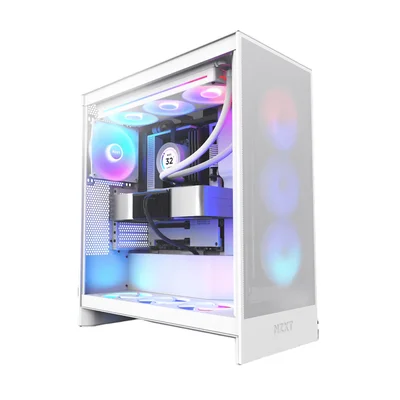 Gabinete Gamer Nzxt H7 Flow RGB Lateral Vidro Temperado E-atx/atx/micro-atx/mini-itx Branco - Cm-