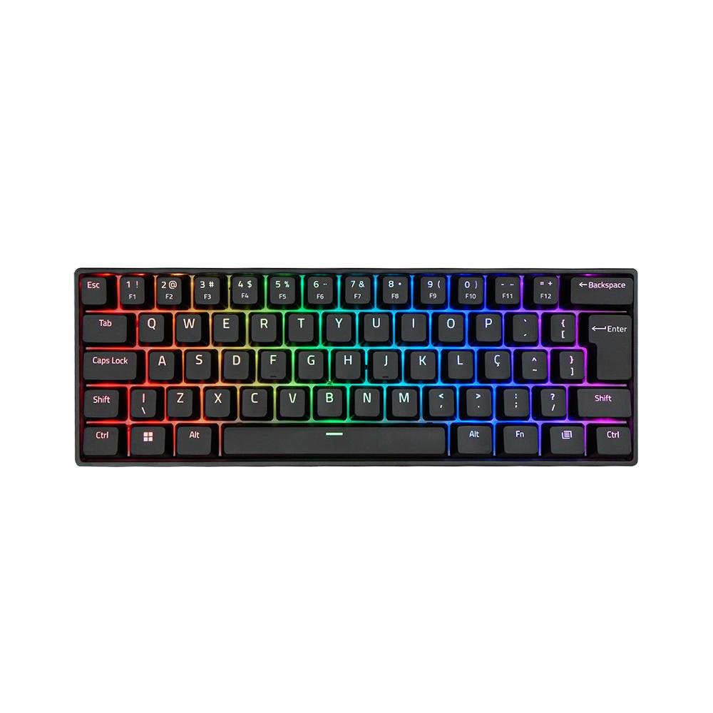 Teclado Mecânico Akko 3061s Preto Abnt2 Switch Sakura Pink Magnético RGB