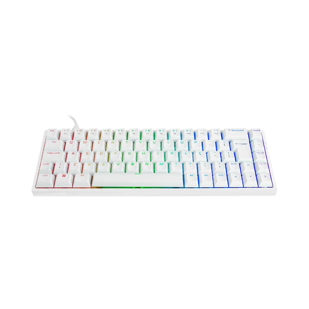 Teclado Mecânico Akko 3068s Branco Abnt2 Switch Akko Orange Teclado Mecânico Akko 3068s Branco Abnt2 Switch Akko Orange