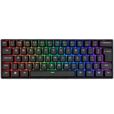 Teclado Gamer Mecânico Akko 3061s, RGB, 60%, Abnt2, Switch Akko Pink