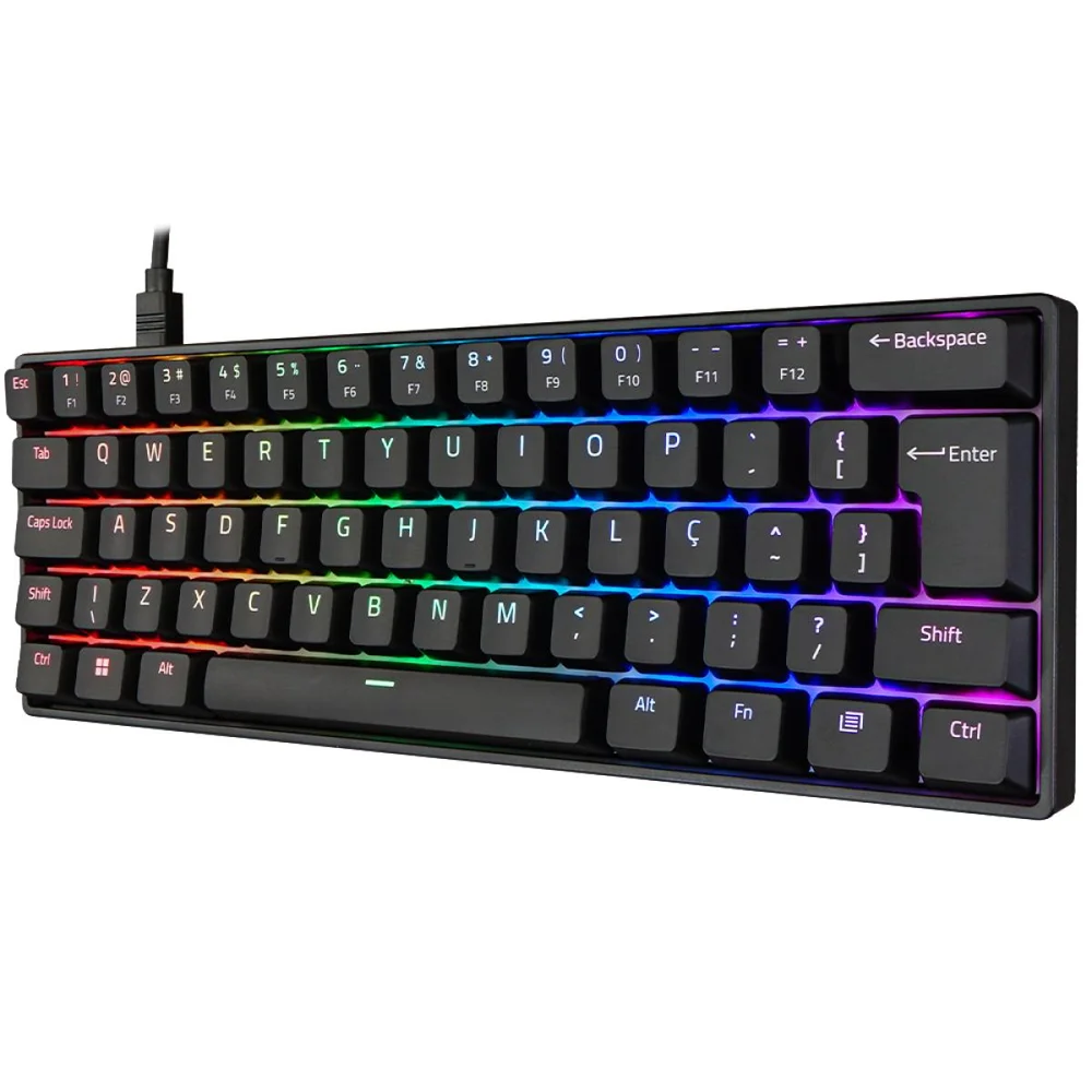 Imagem 4 de 4 do produto Teclado Gamer Mecânico Akko 3061s, RGB, 60%, Abnt2, Switch Akko Pink