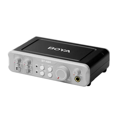 Interface De Áudio Boya By-am4 Misturador Canal Duplo Preto