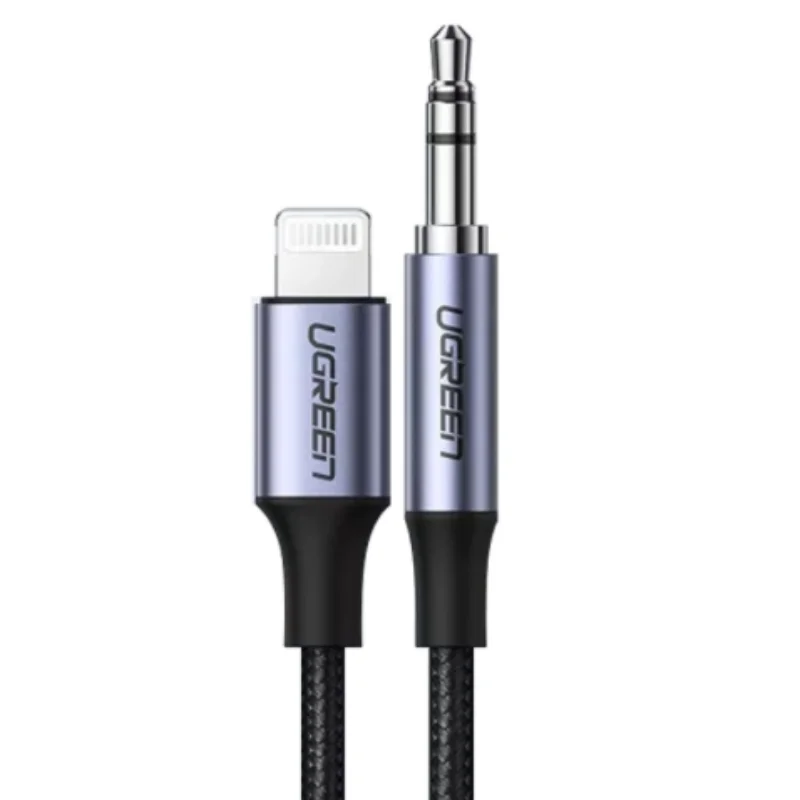 Imagem 2 de 5 do produto Cabo Áudio Ugreen Lightning P Conector 3.5mm 1m Cert Mfi.