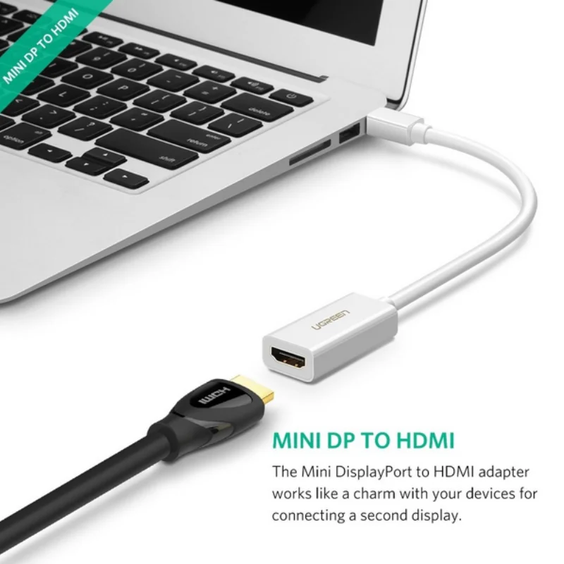 Imagem 3 de 5 do produto Adaptador Ugreen Mini Displayport Para HDMI - Branco.