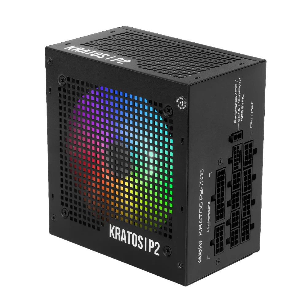 Imagem 4 de 5 do produto Fonte Gamdias Kratos P2-750g RGB 750w Pfc Ativo 80 Plus Gold P2-750 (l.a.).