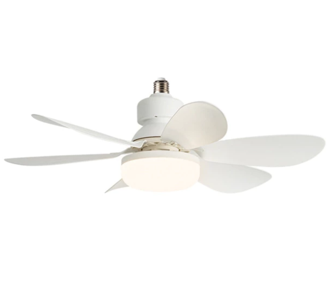 Ventilador De Teto 30w LED Lâmpada E27 Controle Remoto Cor Branco