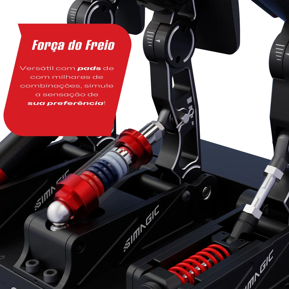 Imagem 4 de 5 do produto Pedaleira P1000 Tri Pedal Simagic Simulador Extreme Simracing