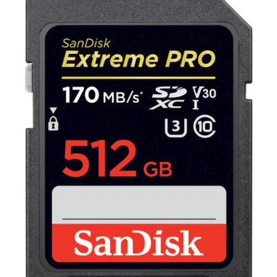 Cartao Memoria Sandisk Sdxc Extreme Pro U3 4k 170mb/s 512gb