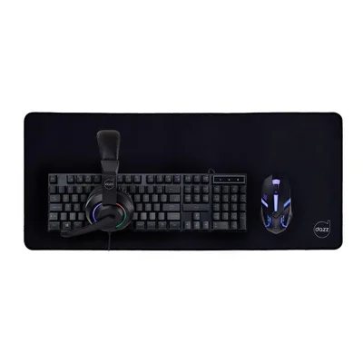 Kit Gamer Dazz Novacore 4 Em 1 Teclado Membrana Mouse 1000dpi Mousepad 70x30cm Headset.