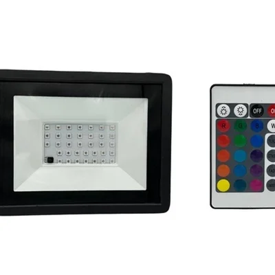 Refletor Holofote LED 200w Cores RGB C/ Controle Remoto