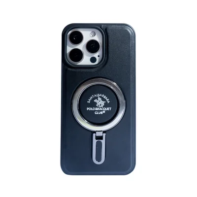 Capa De Telefone Polo Couro Compatível Com Iphone Cor:preto;modelo:ip 15 Promax.