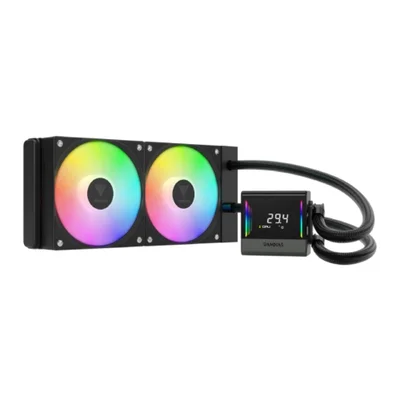 Water Cooler Gamdias Chione E4, ARGB, 240mm,  AMD/Intel, Display Lcd, Preto - Chione E4-240