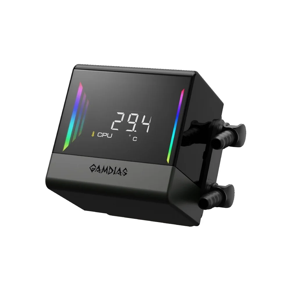 Water Cooler Gamdias Chione E4, ARGB, 240mm,  AMD/Intel, Display Lcd, Preto - Chione E4-240 8