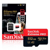 cartão de memoria 512gb microsd cl10 200mb/s leit extreme pro sdsqxcd-512gb-gn6ma sandisksalve muito mais fotografias de alta qualidade e faça vídeos 