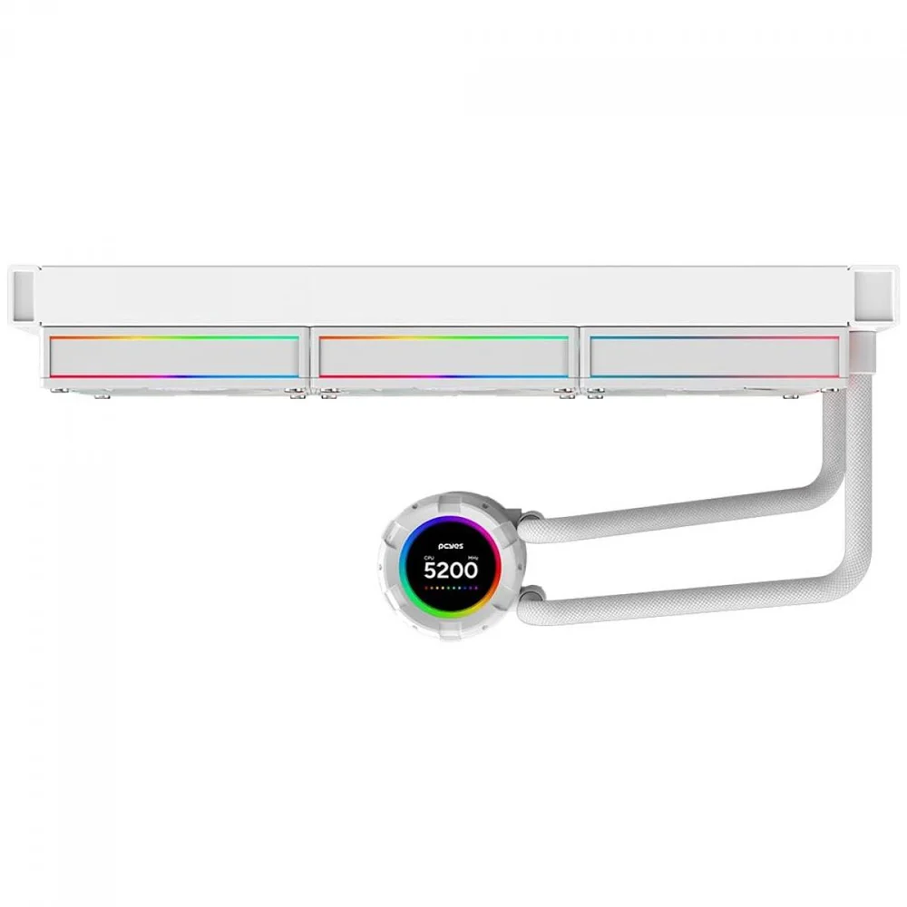 Imagem 2 de 5 do produto Water Cooler PCyes Vision 360mm White Ghost - Tela Lcd 2,1".