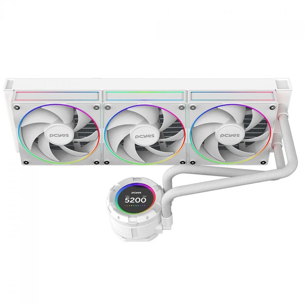 Imagem 4 de 5 do produto Water Cooler PCyes Vision 360mm White Ghost - Tela Lcd 2,1".