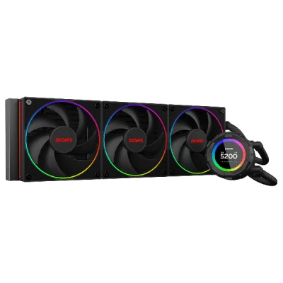Water Cooler PCyes Vision 360mm Black Vulcan - Tela Lcd 2,1".
