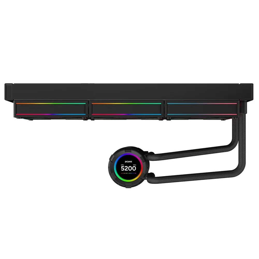 Water Cooler PCyes Vision 360mm Black Vulcan - Tela Lcd 2,1". 5