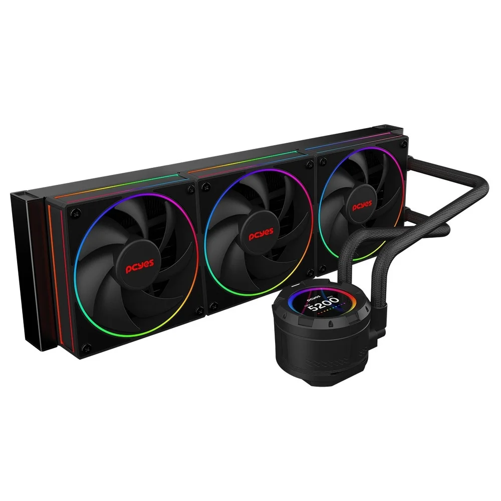 Imagem 2 de 5 do produto Water Cooler PCyes Vision 360mm Black Vulcan - Tela Lcd 2,1".