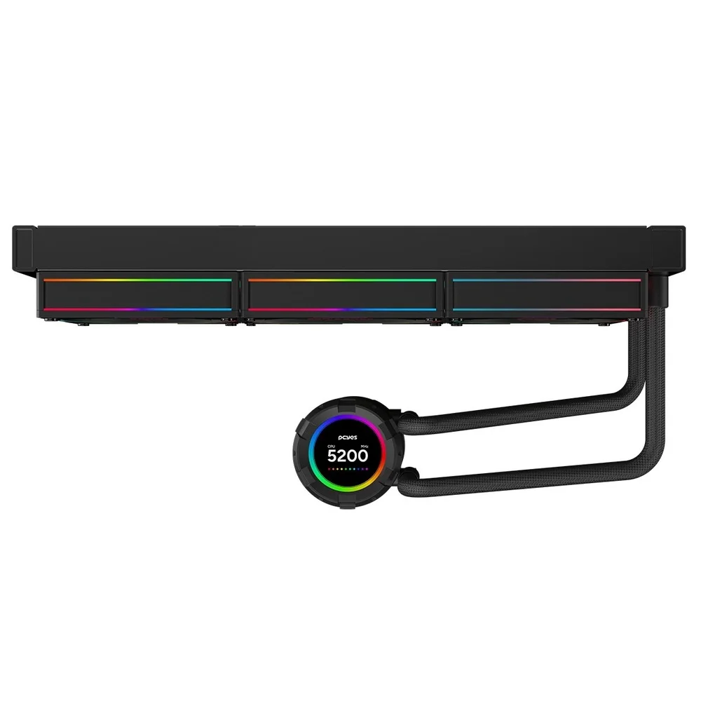 Imagem 3 de 5 do produto Water Cooler PCyes Vision 360mm Black Vulcan - Tela Lcd 2,1".