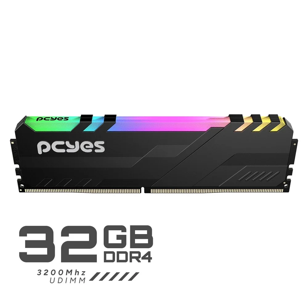 Imagem 2 de 5 do produto Memoria Gamer PCyes Udimm 32gb Ddr4 3200mhz Black Com RGB.