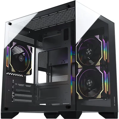 Gabinete Gamer Fortrek Clarity, Mid Tower, Vidro Temperado, Matx, Preto, Sem Fonte, Sem Fans - 83456