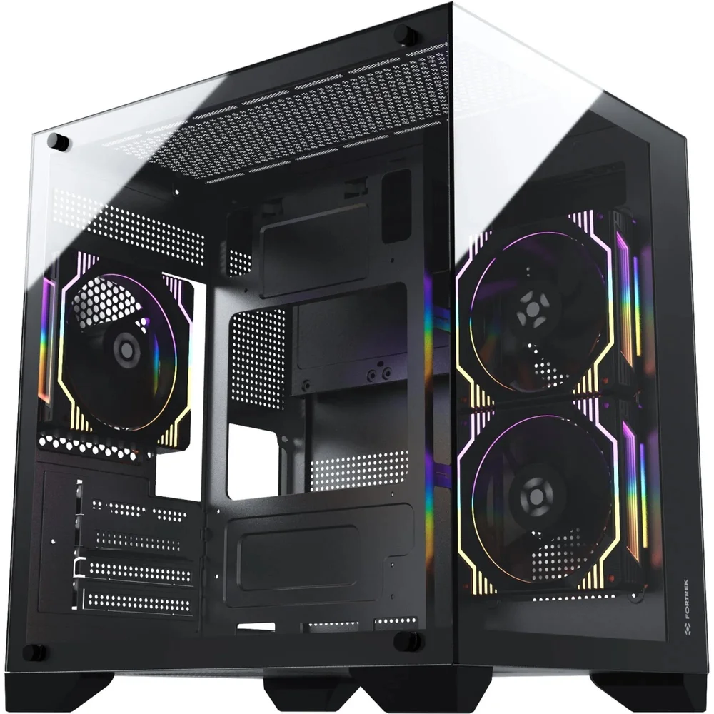 Gabinete Gamer Fortrek Clarity, Mid Tower, Vidro Temperado, Matx, Preto, Sem Fonte, Sem Fans - 83456