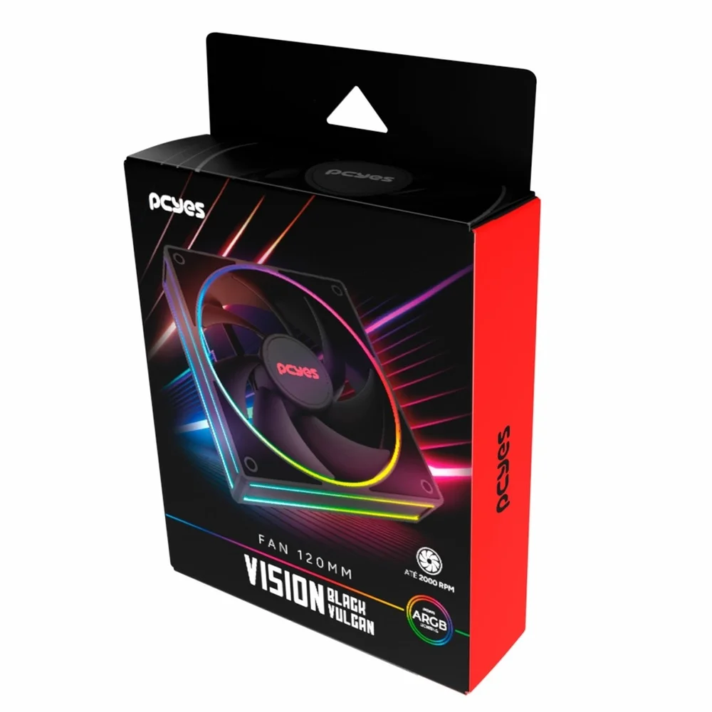 Imagem 3 de 5 do produto Cooler Fan Para Gabinete Vision Black Vulcan 120mm PCyes.