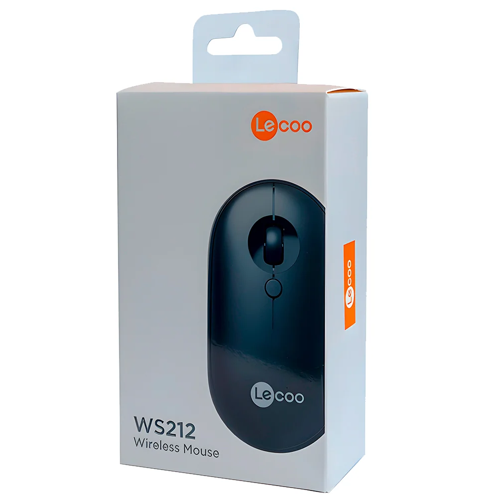 Imagem 2 de 5 do produto Mouse Óptico Sem Fio, Lenovo Lecoo, Ws212, 1.600 Dpi, 4 Botões, Preto