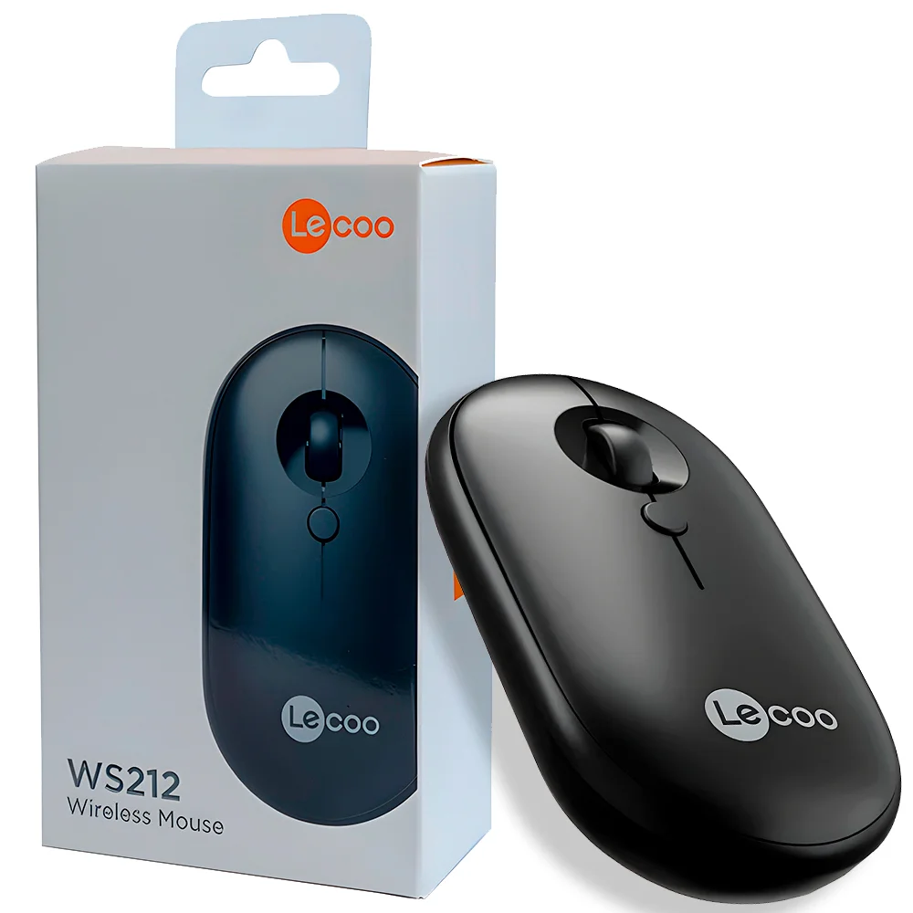 Imagem 5 de 5 do produto Mouse Óptico Sem Fio, Lenovo Lecoo, Ws212, 1.600 Dpi, 4 Botões, Preto
