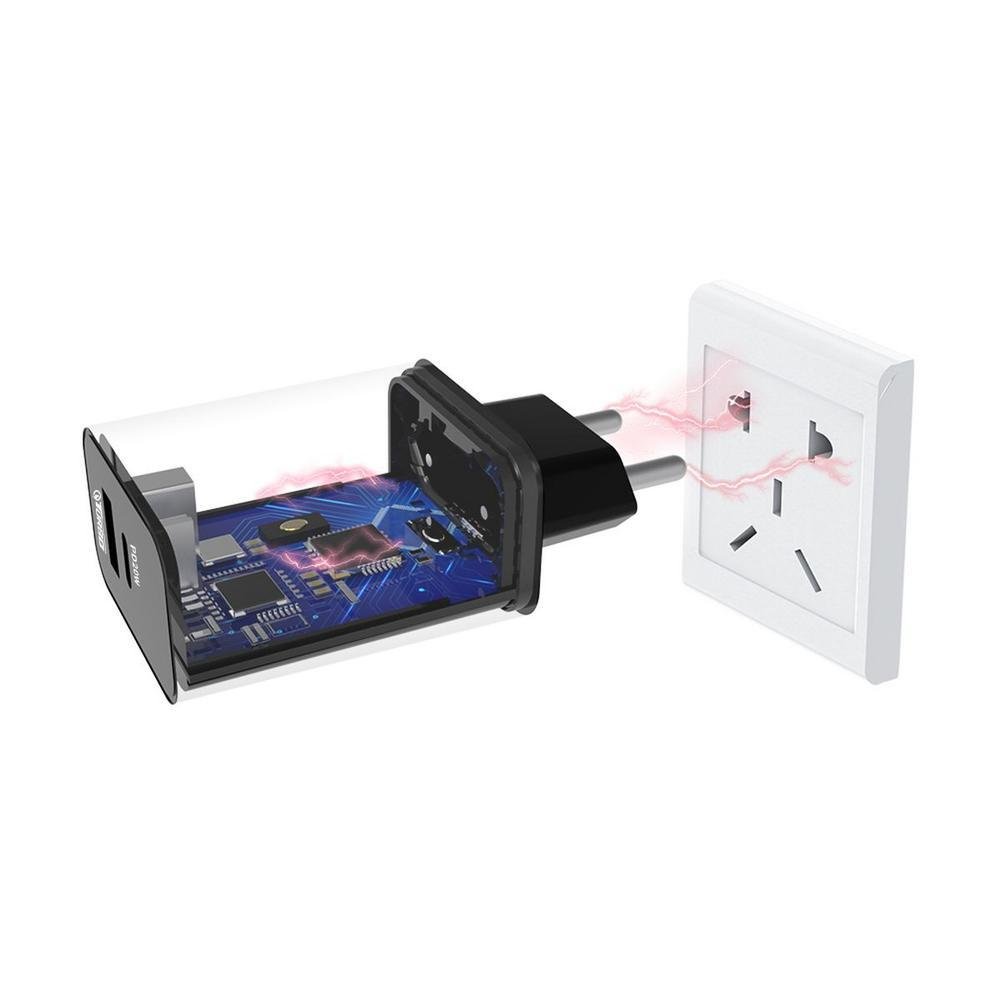 Imagem 2 de 5 do produto Carregador De Tomada Usb E Usb-c Para Câmeras De Ação - Hrebos Cor:preto