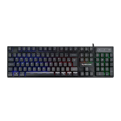 Teclado Semi Mecânico Gamer Neologic Infinite Play Black, Iluminação Rainbow, ABNT2