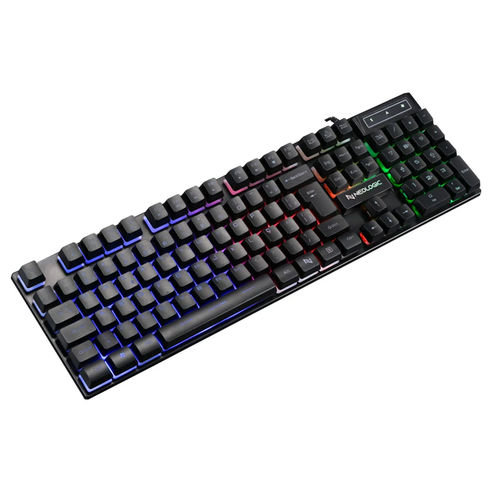 Imagem 3 de 4 do produto Teclado Semi Mecânico Gamer Neologic Infinite Play Black, Iluminação Rainbow, ABNT2