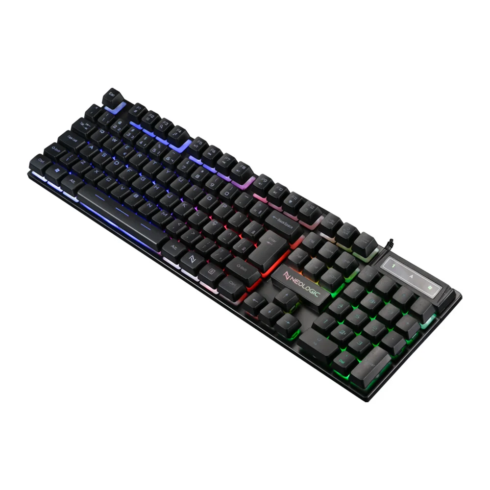 Imagem 4 de 4 do produto Teclado Semi Mecânico Gamer Neologic Infinite Play Black, Iluminação Rainbow, ABNT2