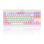 Teclado Mecânico Gamer Redragon Dark Avenger, Rainbow, Switch Blue, Abnt2, Tkl, Branco E Rosa - Branco - Unissex - Único