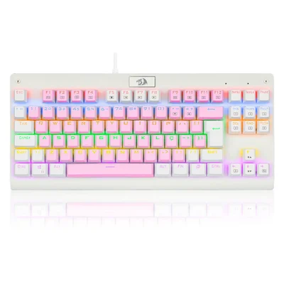 Teclado Mecânico Gamer Redragon Dark Avenger, Rainbow, Switch Blue, Abnt2, Tkl, Rosa E Branco - Rosa - Unissex - Único
